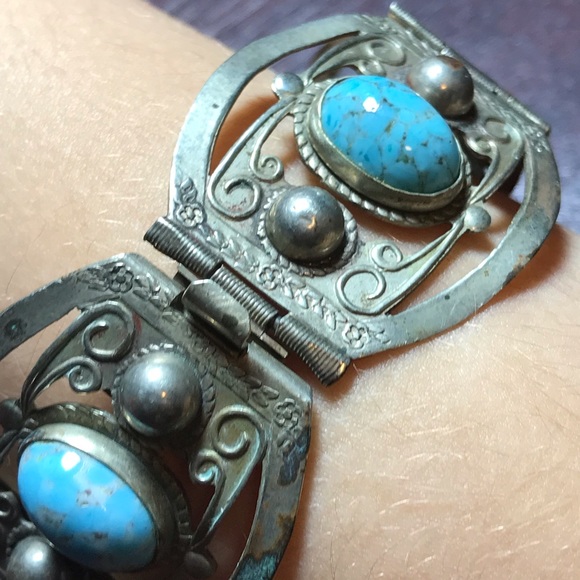 Gemstone vintage bracelet. Marked. - Picture 4 of 7